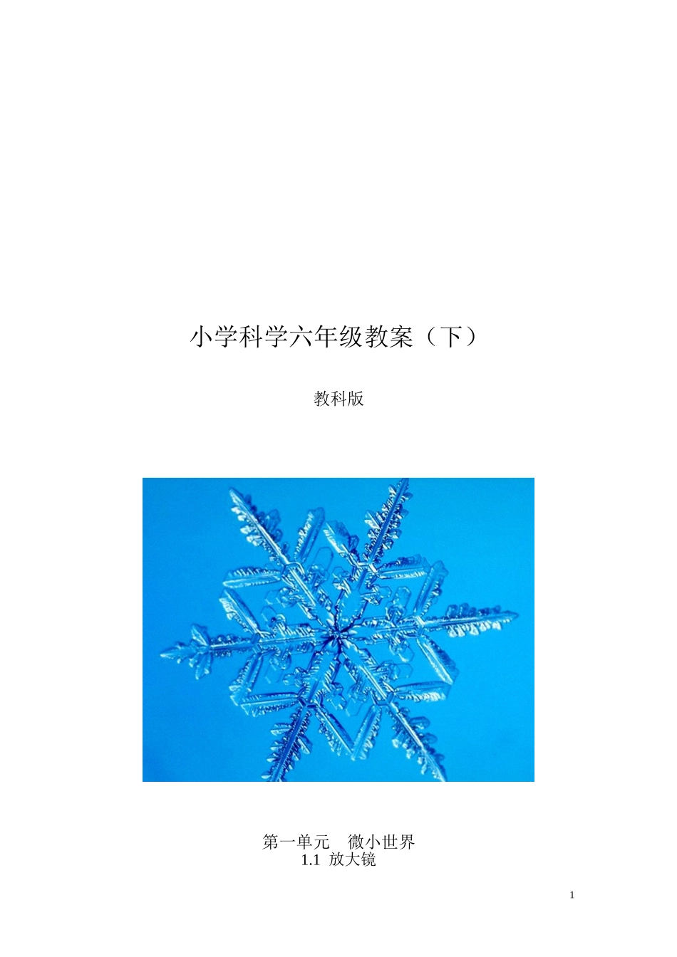 小学科学六年级全部教案（下册）（教科版）_第1页