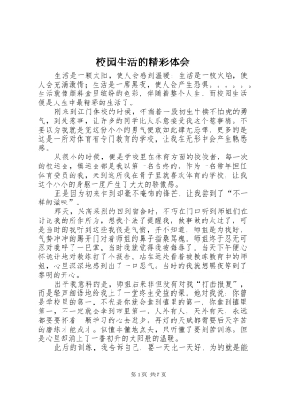 校园生活的精彩体会
