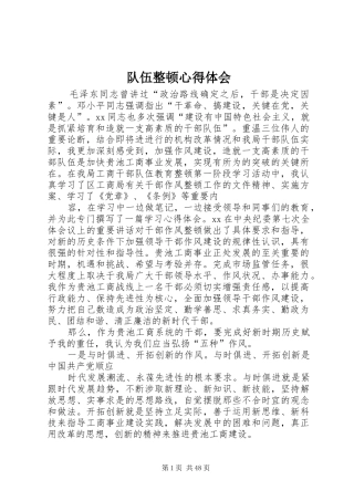 队伍整顿心得体会