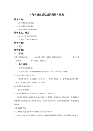 《向小康生活迈进的期待——关于青少年消费观念的调查报告》教案1