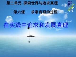 高二《生活与哲学》学习课件：第六课（2）在实践中追求和发展真理