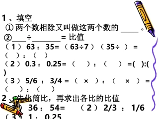 比的意义和性质练习课