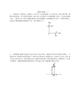 大题训练—磁场