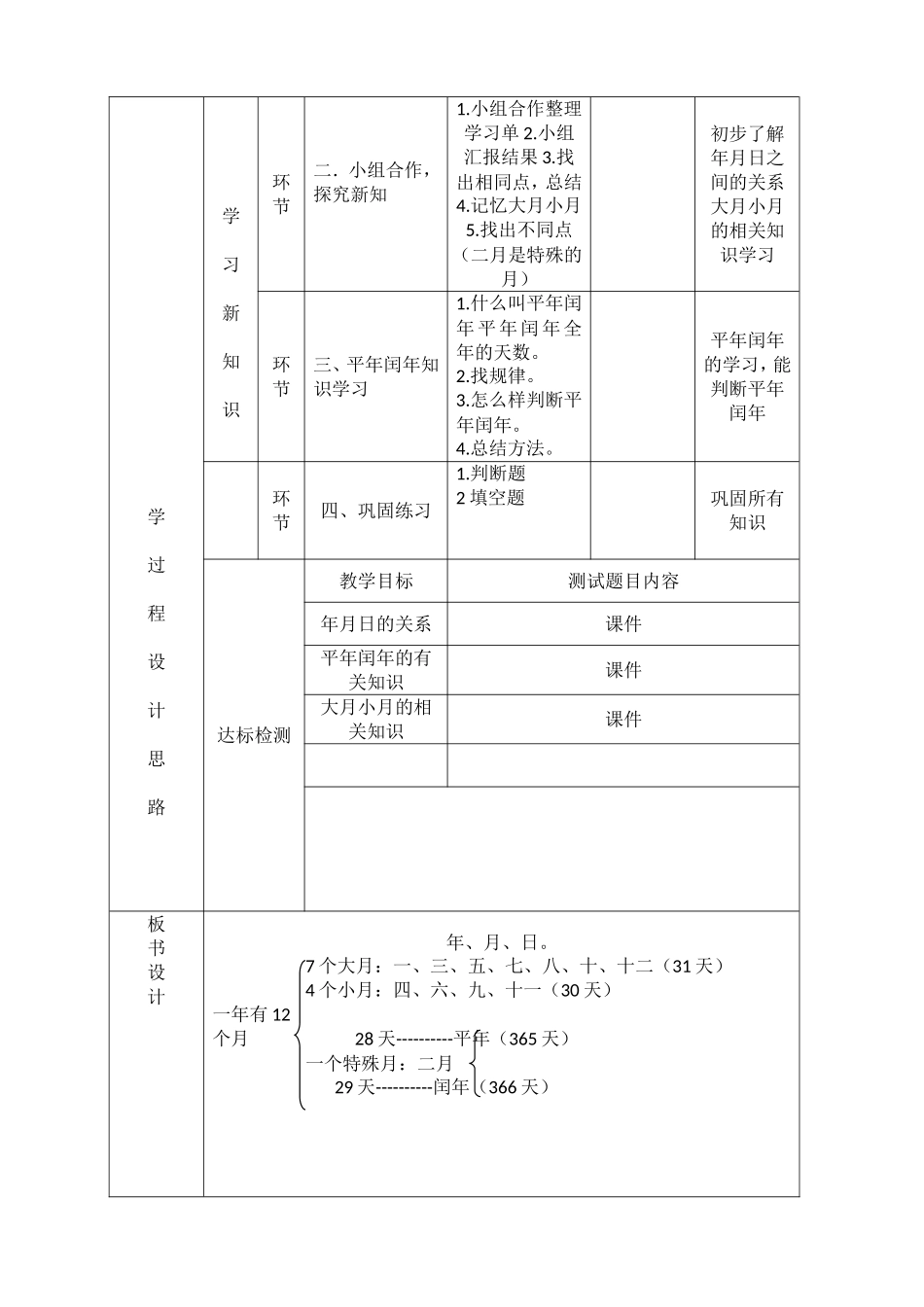 人教2011版小学数学三年级年、月。日教学设计_第2页
