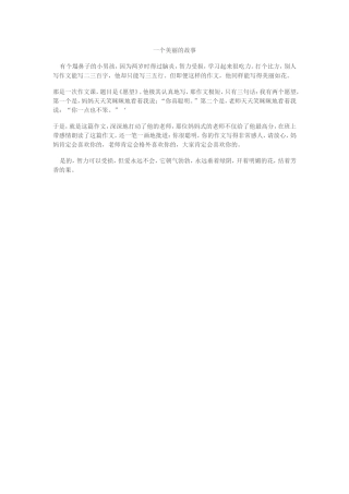 一个美丽的故
