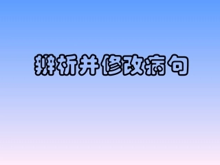 人教语文中考复习—辨析并修改病句