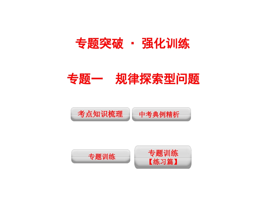 2012年中考数学专题突破与强化训练_专题1_规律探索型问题(42张)_第1页