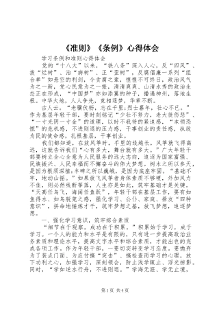 《准则》《条例》心得体会