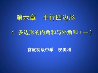多边形的内角和与外角和（1）
