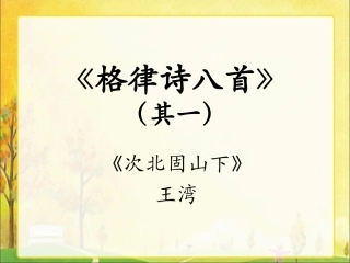 《格律诗八首》课件