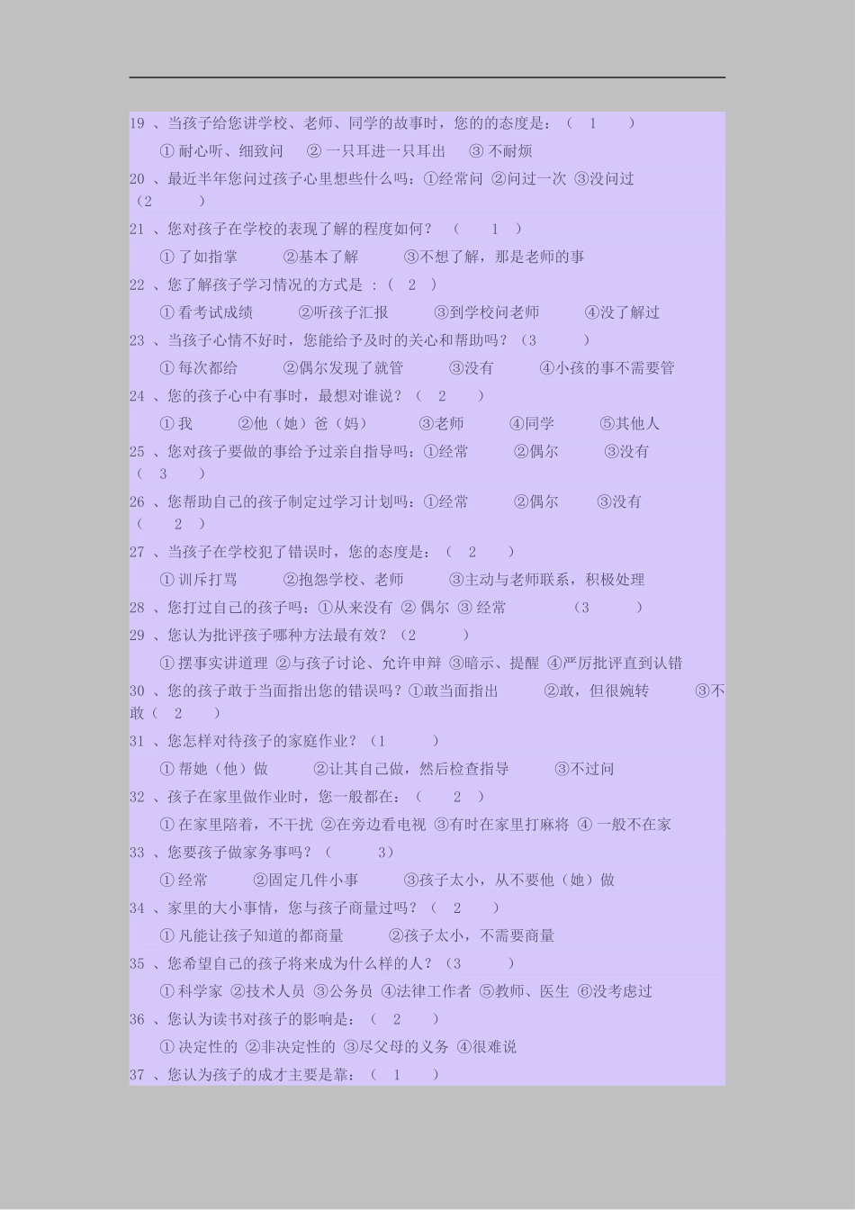 初中家长沟通问卷调查表_第2页