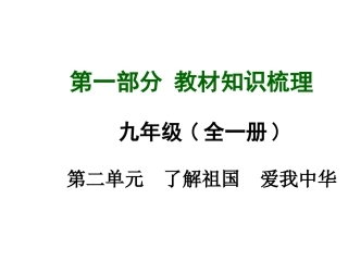 【安徽中考面对面】2015届中考政治（人教版）教材知识梳理：九年级25中华文化与民族精神（共45张PPT）