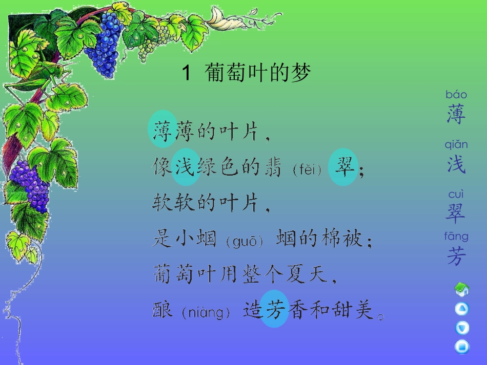 三年级上册《葡萄叶的梦》课件(语文A版)_第2页