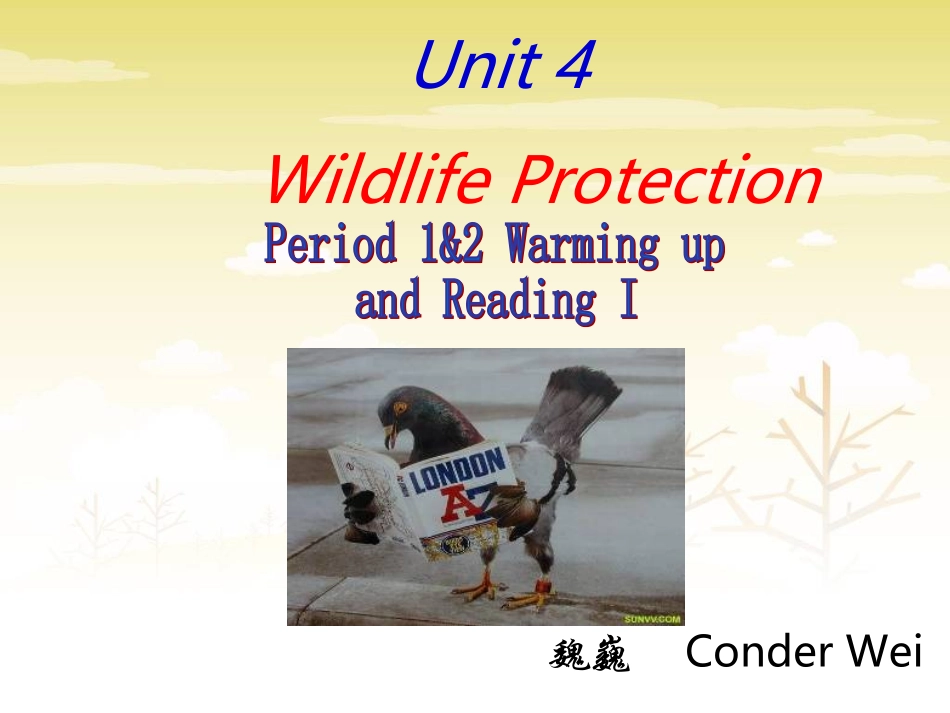 魏巍必修二Unit4Wildlifeprotection_第1页