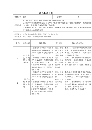 投掷单元教学计划