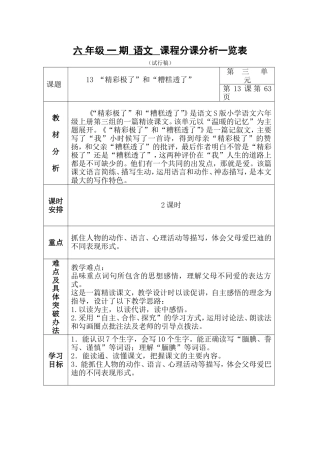 “精彩极了”和“糟糕透了”课程分析(何冬玲)