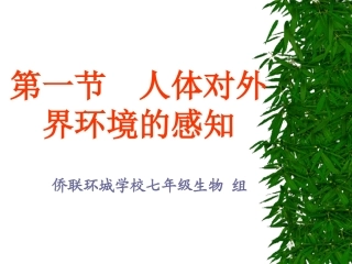 第一节-人体对外界环境的感知