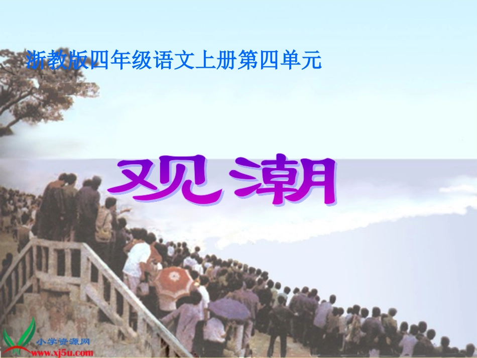 浙教版小学语文四年级上册《观潮》PPT演示课件_第1页