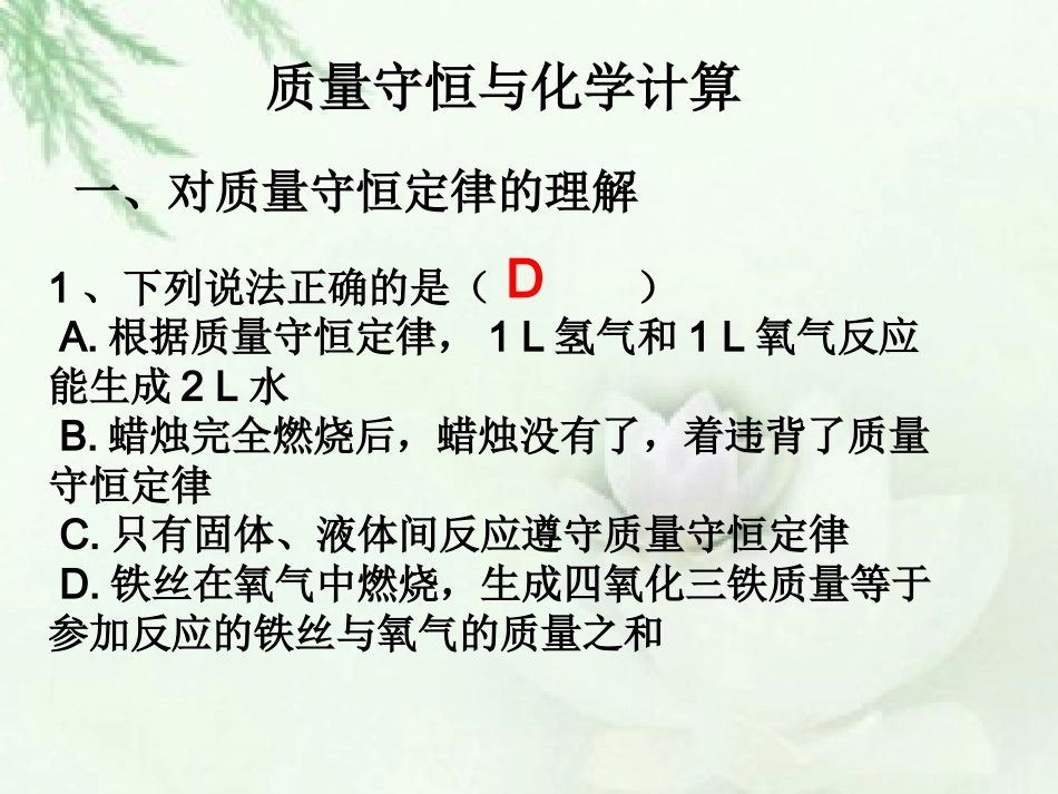 质量守恒与化学计算_第1页