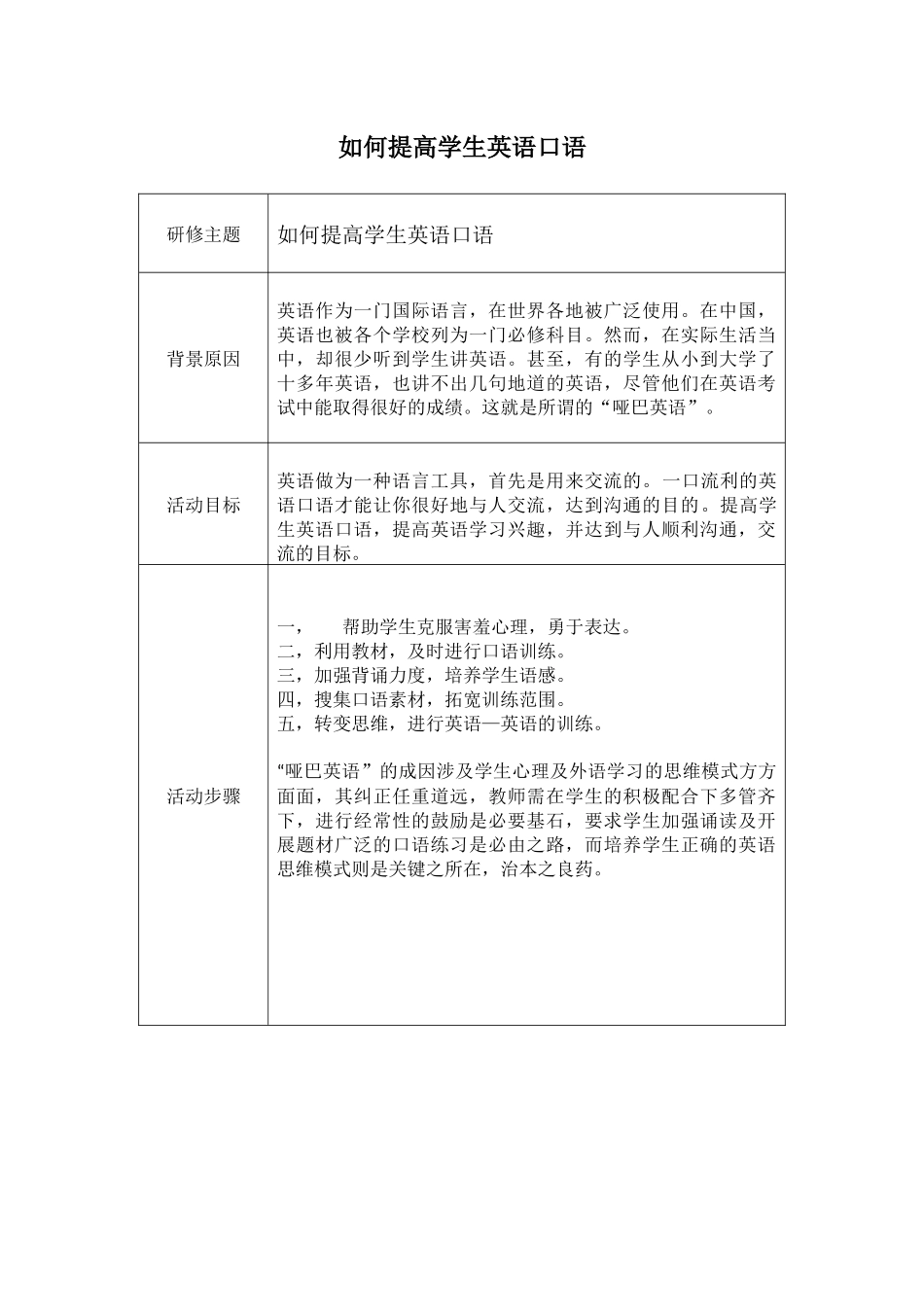 如何提高学生英语口语_第1页