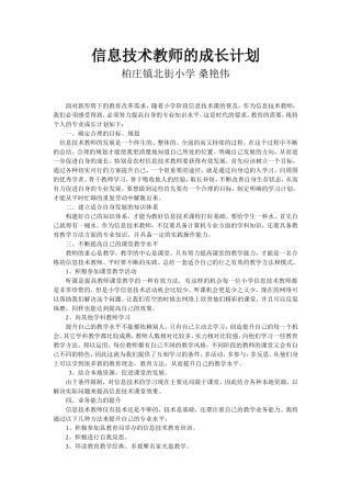 信息技术教师的专业成长计划桑艳伟