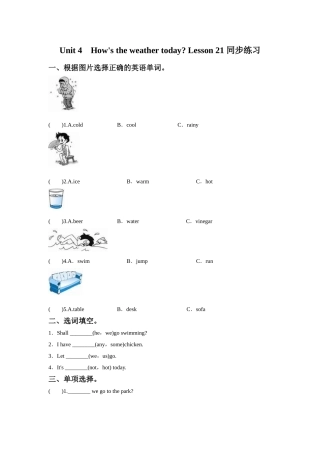 Unit-4-How's-the-weather-today-Lesson-21-同步练习3