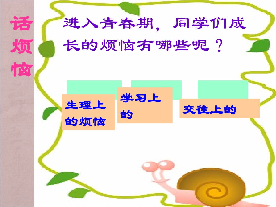 第四课走进青春——成长不烦恼课件_第3页