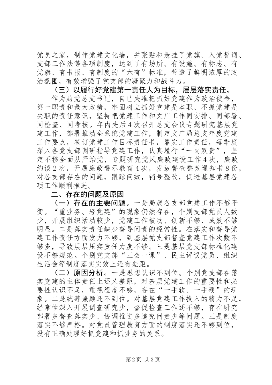 201X年局党总支书记述职报告_第2页