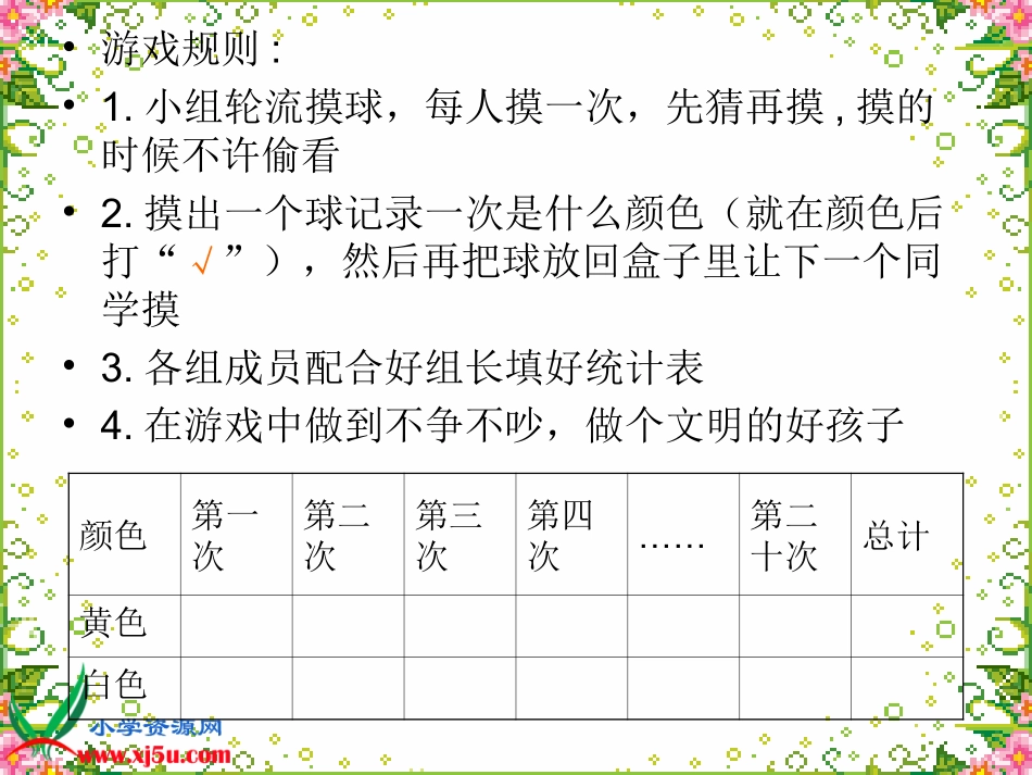 北师大版数学三年级上册《摸球游戏》PPT课件[1]2_第3页