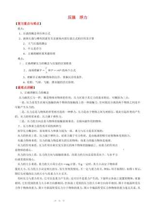2011年中考专题复习压强浮力精讲