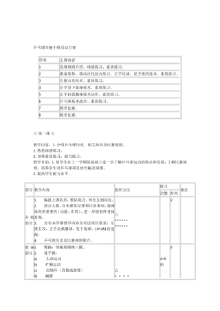 乒乓球兴趣小组活动方案
