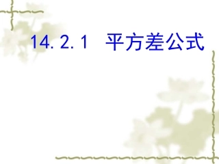 14.2.1平方差公式.2.1《平方差公式》ppt课件(共28张PPT)---副本