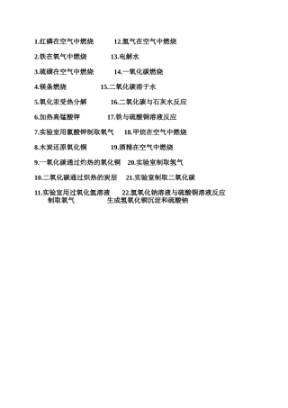 上册化学方程式