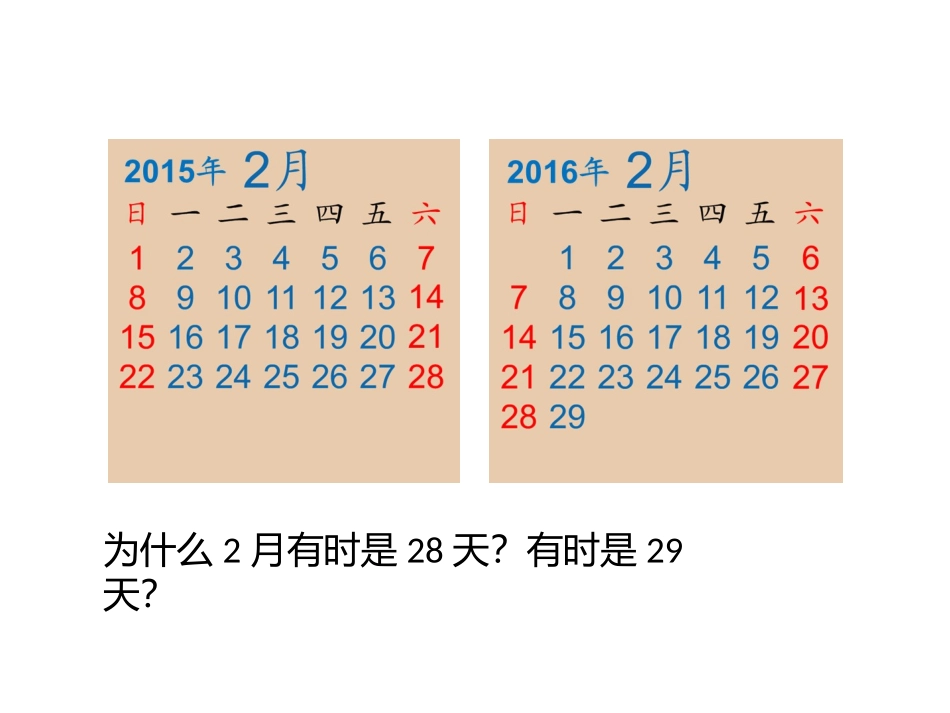 人教2011版小学数学三年级认识平年和闰年-(2)_第2页