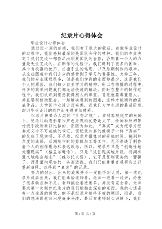 纪录片心得体会