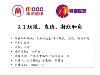 小学人教四年级数学1.线段、直线、射线和角-(2)