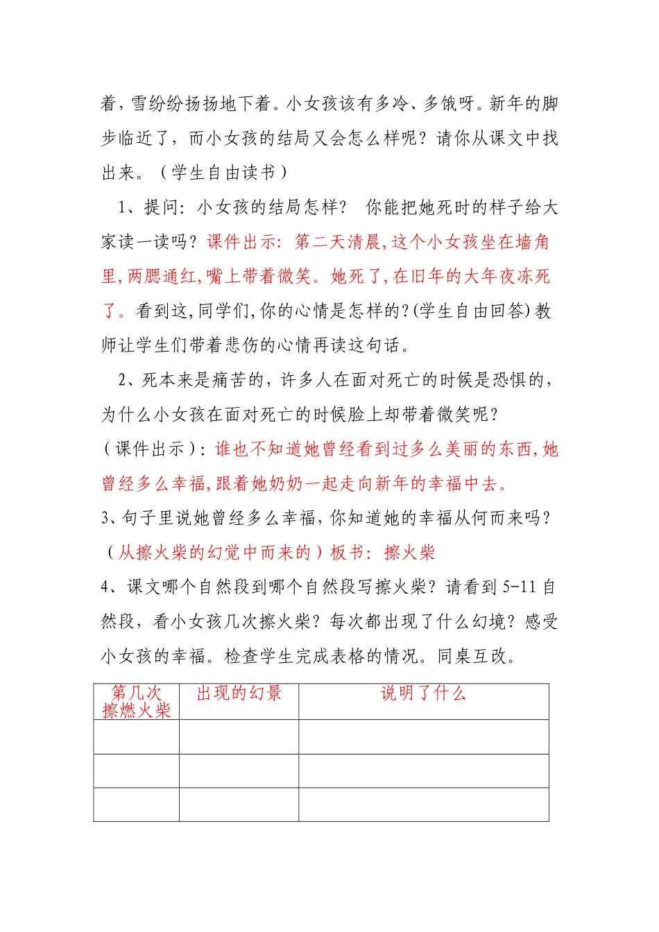 卖火柴的小女孩教案_第2页