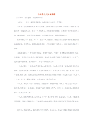 今天我十八岁演讲稿