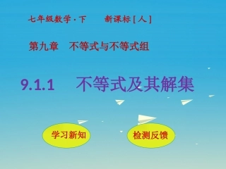 9.1.1不等式及其解集课件