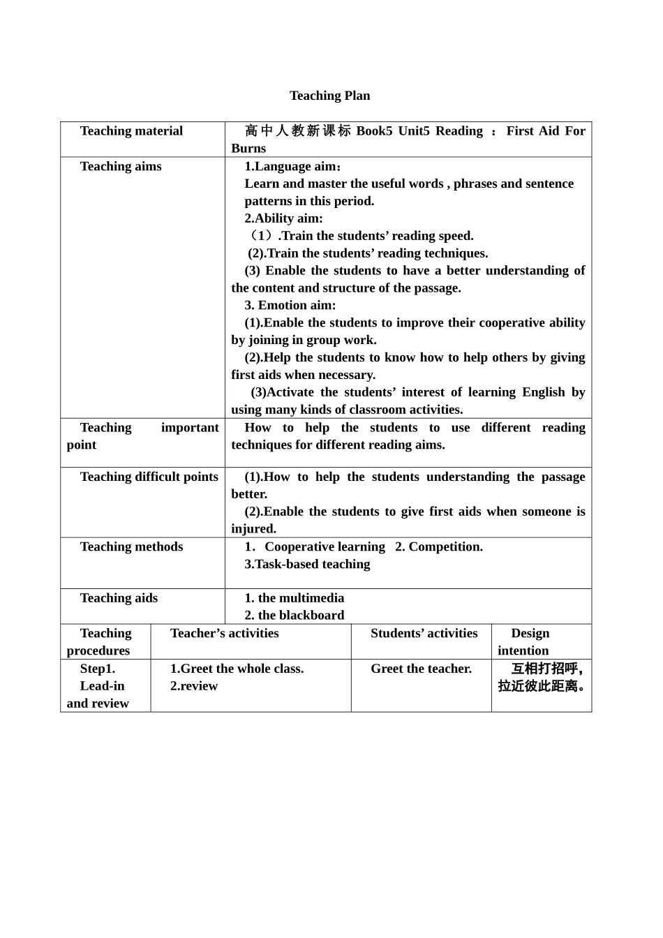 e6】2014人教版高中英语必修五-Unit-5-First-Aid-Reading-1_第1页