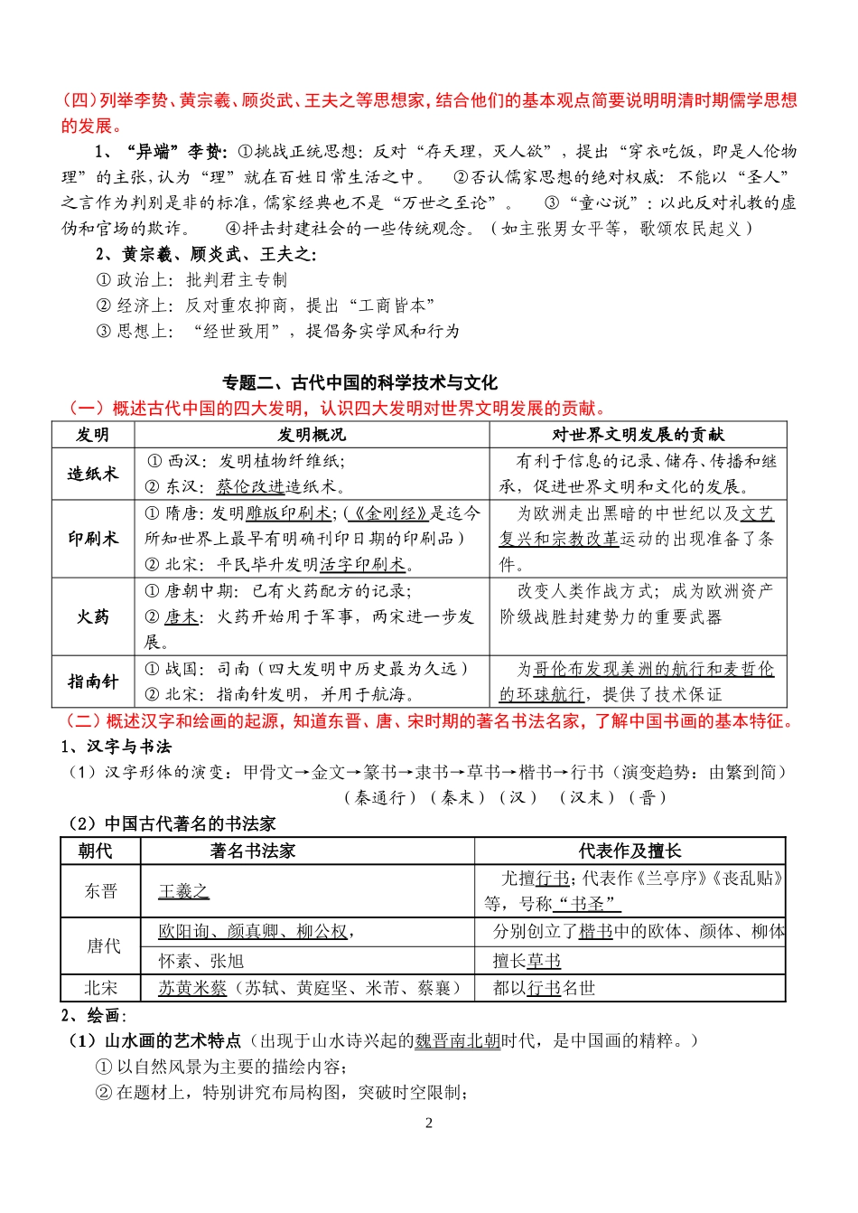 历史会考复习纲要（必修三）_第2页