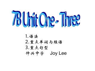 牛津英语7B-Unit1-3复习课件