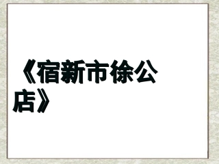宿新市徐公店PPT
