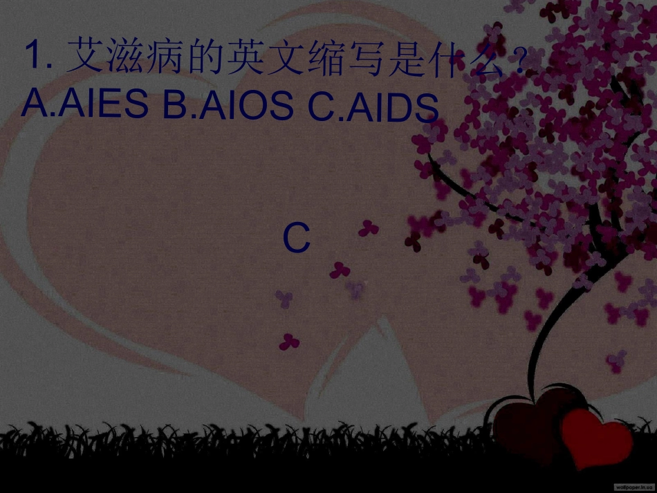 防艾宣传选择题PPT_第1页