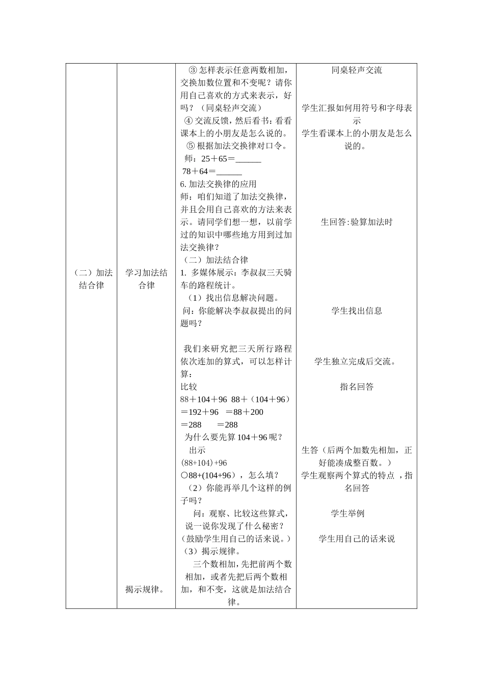 人教2011版小学数学四年级加法运算定律_第3页