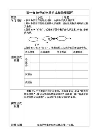 地壳的物质组成和物质循环
