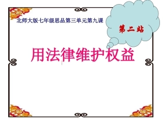 第九课第二站用法律维护权益