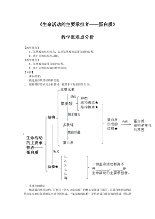《生命活动的主要承担者——蛋白质》教学重难点-2