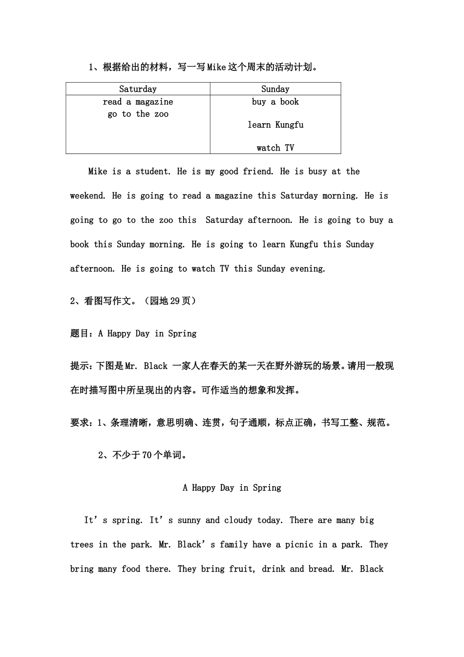 六年级英语作文范文集_第1页