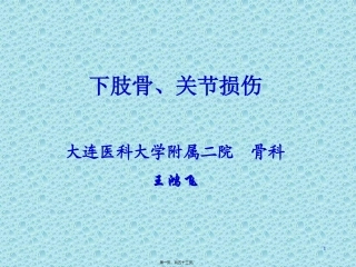 下肢骨、关节损伤